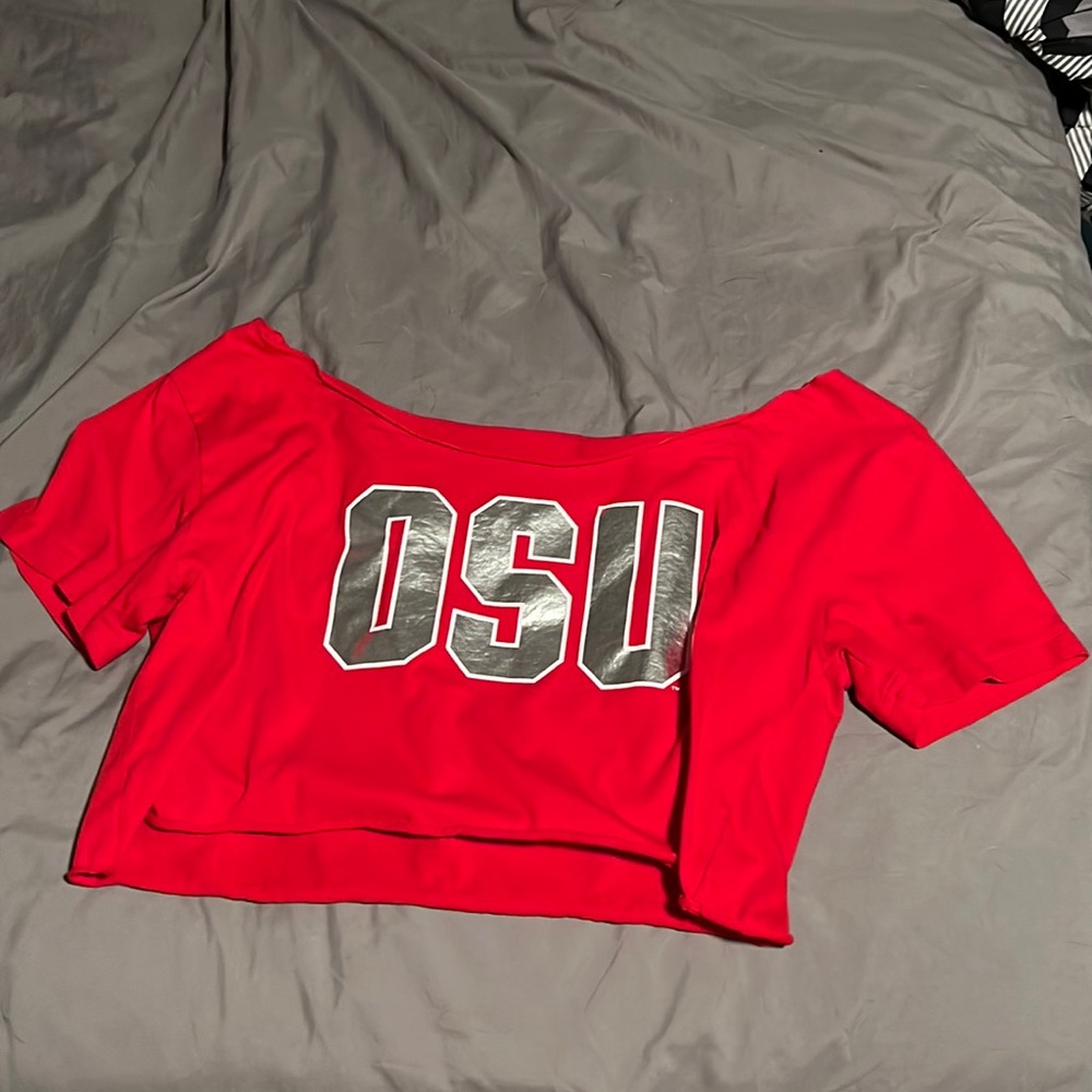 OSU Off the Shoulder Crop Top
